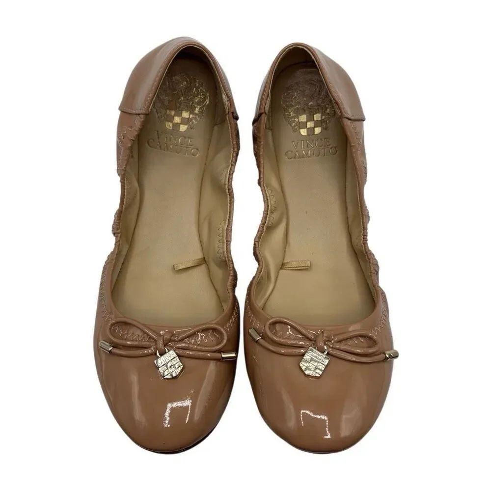 Vince Camuto Eryn Patent Leather Ballet Flats‎ Tan Size 7